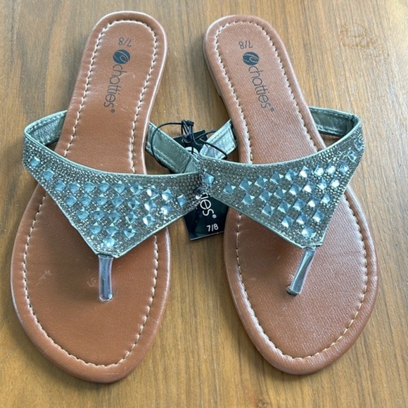 Silver Embellished Sandals - Picture 1 of 4